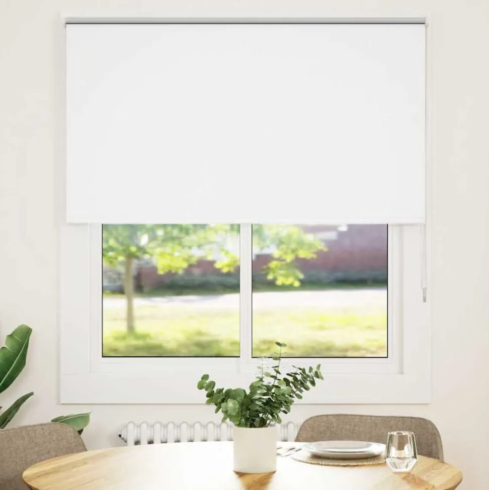vidaXL Rolgordijn verduisterend wit 130x175 cm stofbreedte 126,6 cm