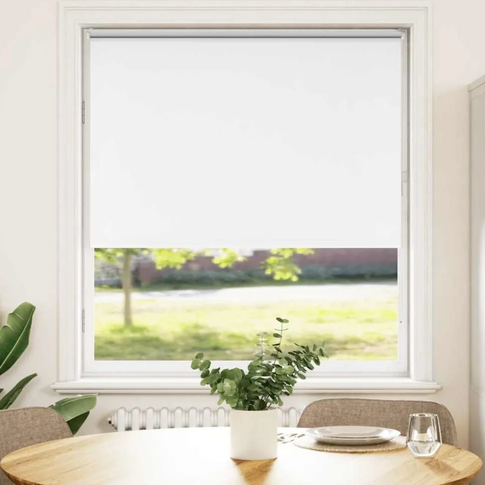 vidaXL Rolgordijn verduisterend 110x130 cm stofbreedte 105,7 cm wit