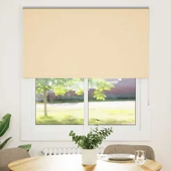 vidaXL Rolgordijn verduisterend 140x130 cm stofbreedte 136,6 cm beige