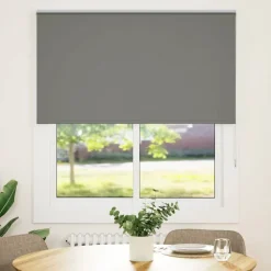 vidaXL Rolgordijn verduisterend 120x130 cm stofbreedte 116,6 cm grijs
