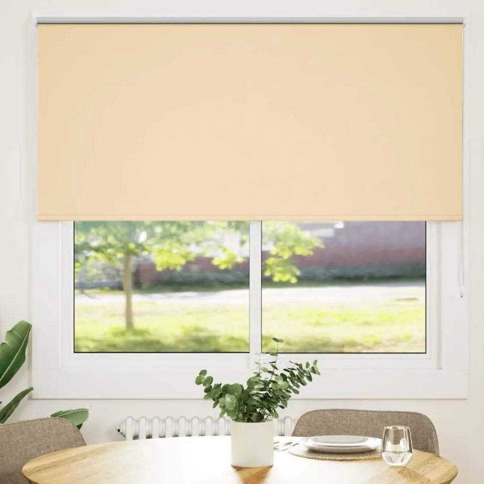vidaXL Rolgordijn verduisterend 150x175 cm stofbreedte 146,6 cm beige