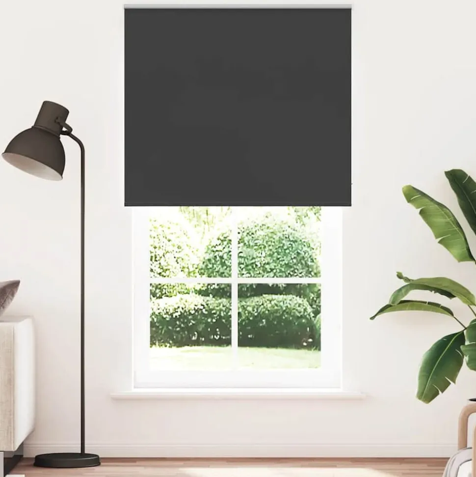 vidaXL Rolgordijn verduisterend 140x210 cm stofbreedte 136,6 cm zwart