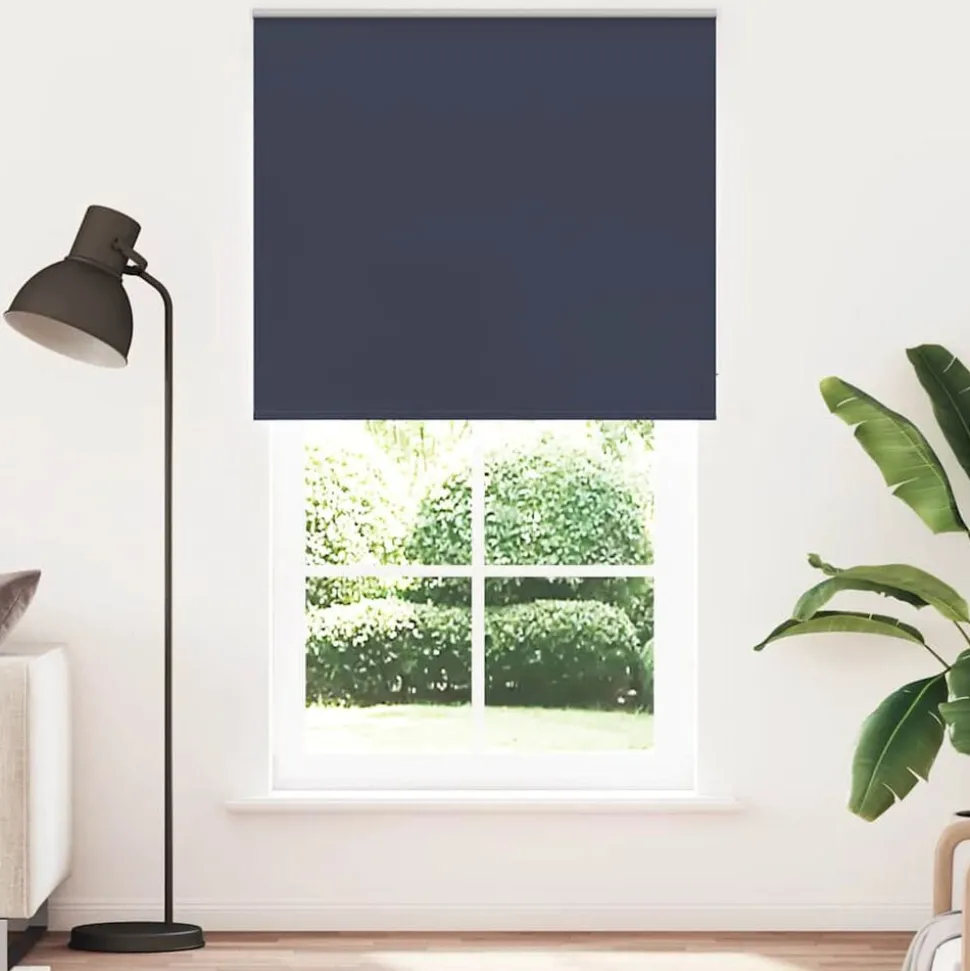 vidaXL Rolgordijn verduisterend 135x210 cm stofbreedte 131,6 cm blauw