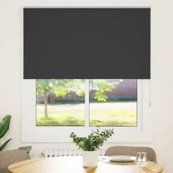 vidaXL Rolgordijn verduisterend 140x175 cm stofbreedte 136,6 cm zwart