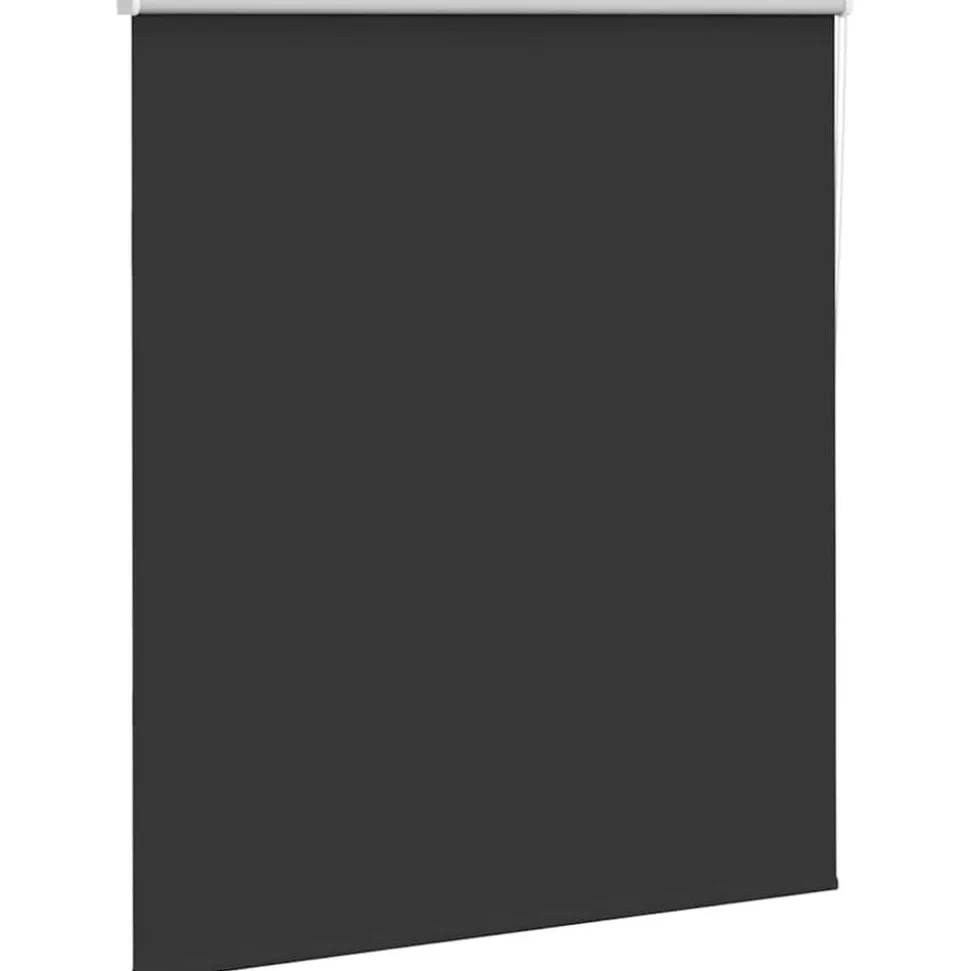 vidaXL Rolgordijn verduisterend 140x175 cm stofbreedte 136,6 cm zwart
