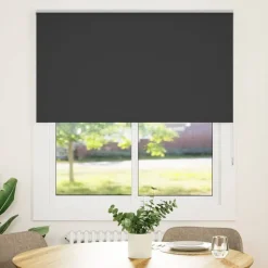 vidaXL Rolgordijn verduisterend 135x150 cm stofbreedte 131,6 cm zwart