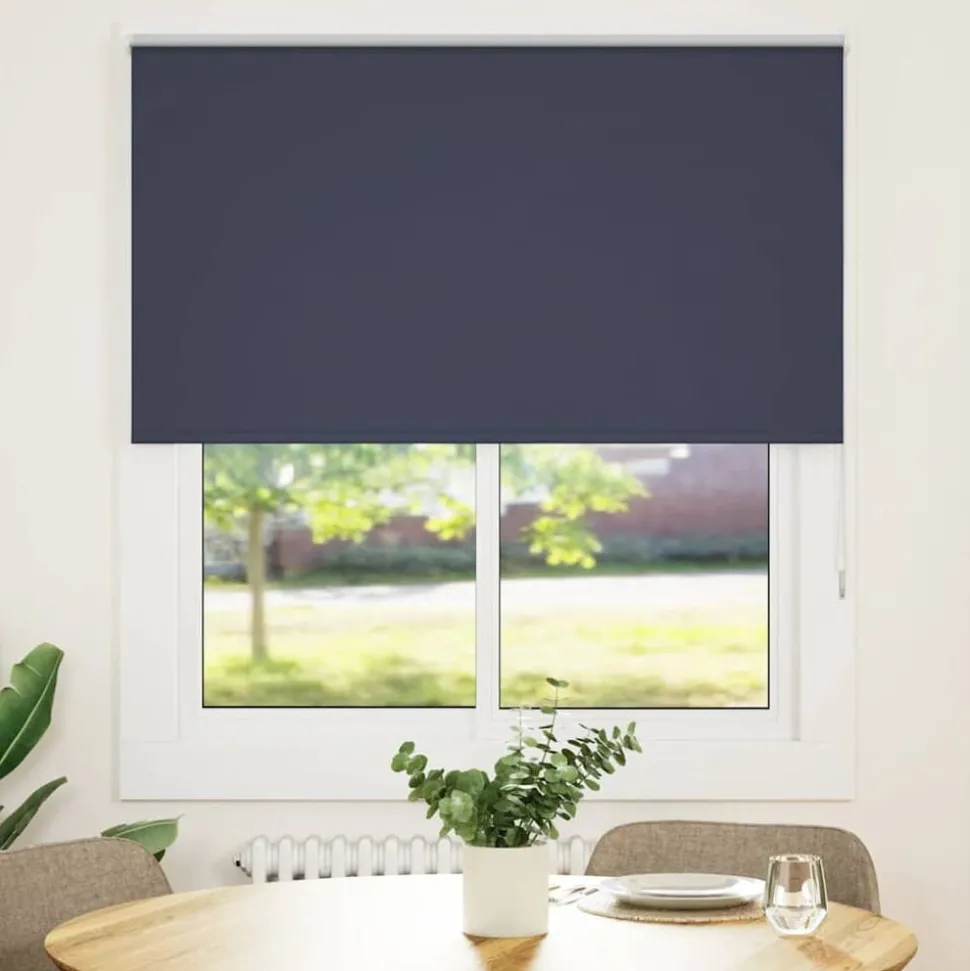 vidaXL Rolgordijn verduisterend 130x175 cm stofbreedte 126,6 cm blauw