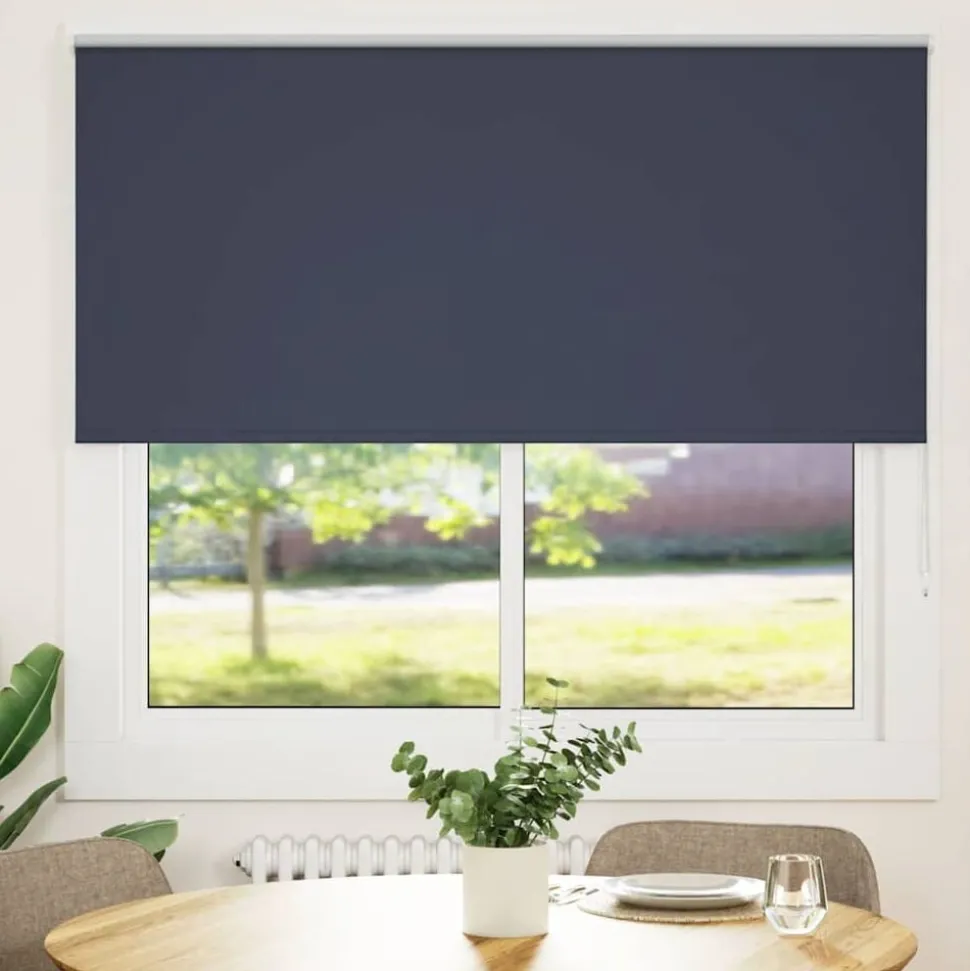 vidaXL Rolgordijn verduisterend 160x175 cm stofbreedte 156,6 cm blauw