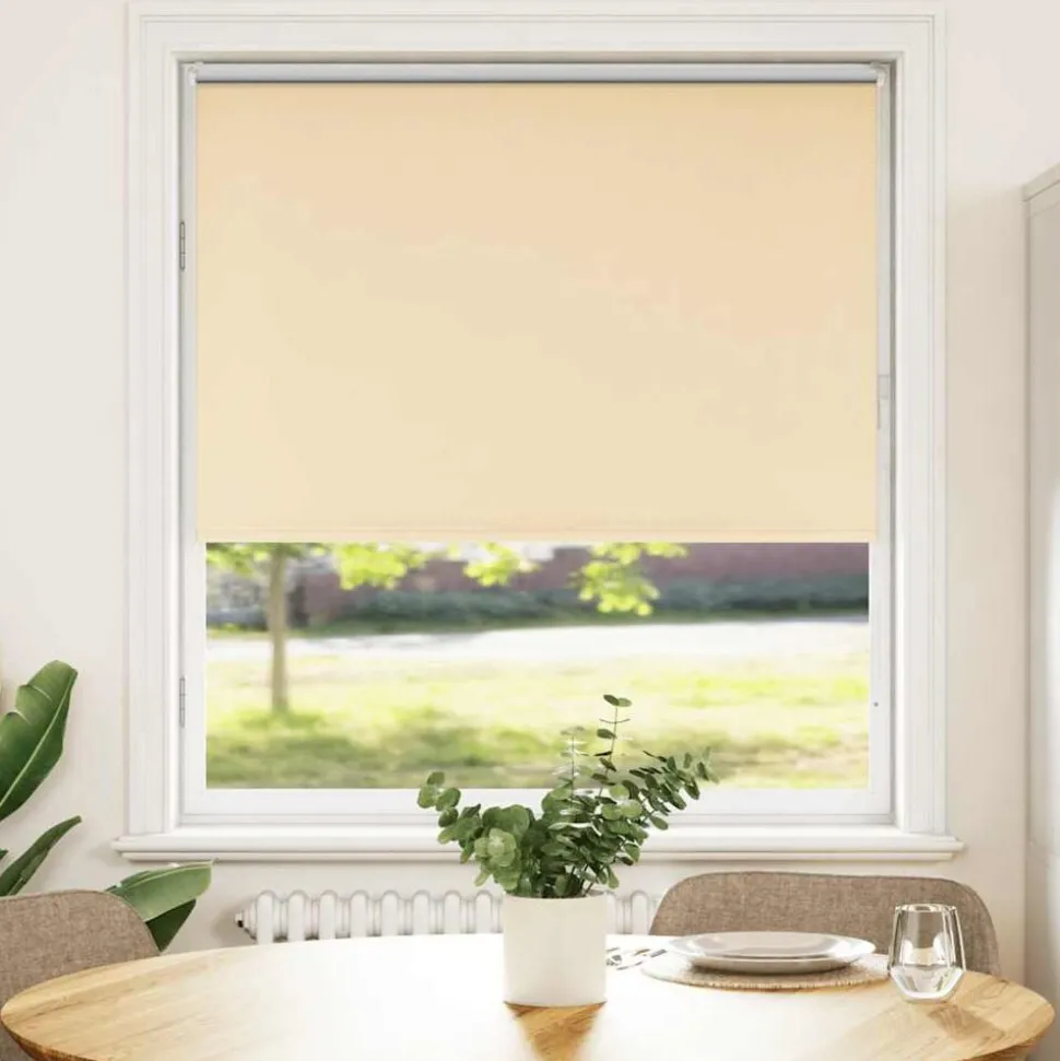 vidaXL Rolgordijn verduisterend 110x175 cm stofbreedte 105,7 cm beige