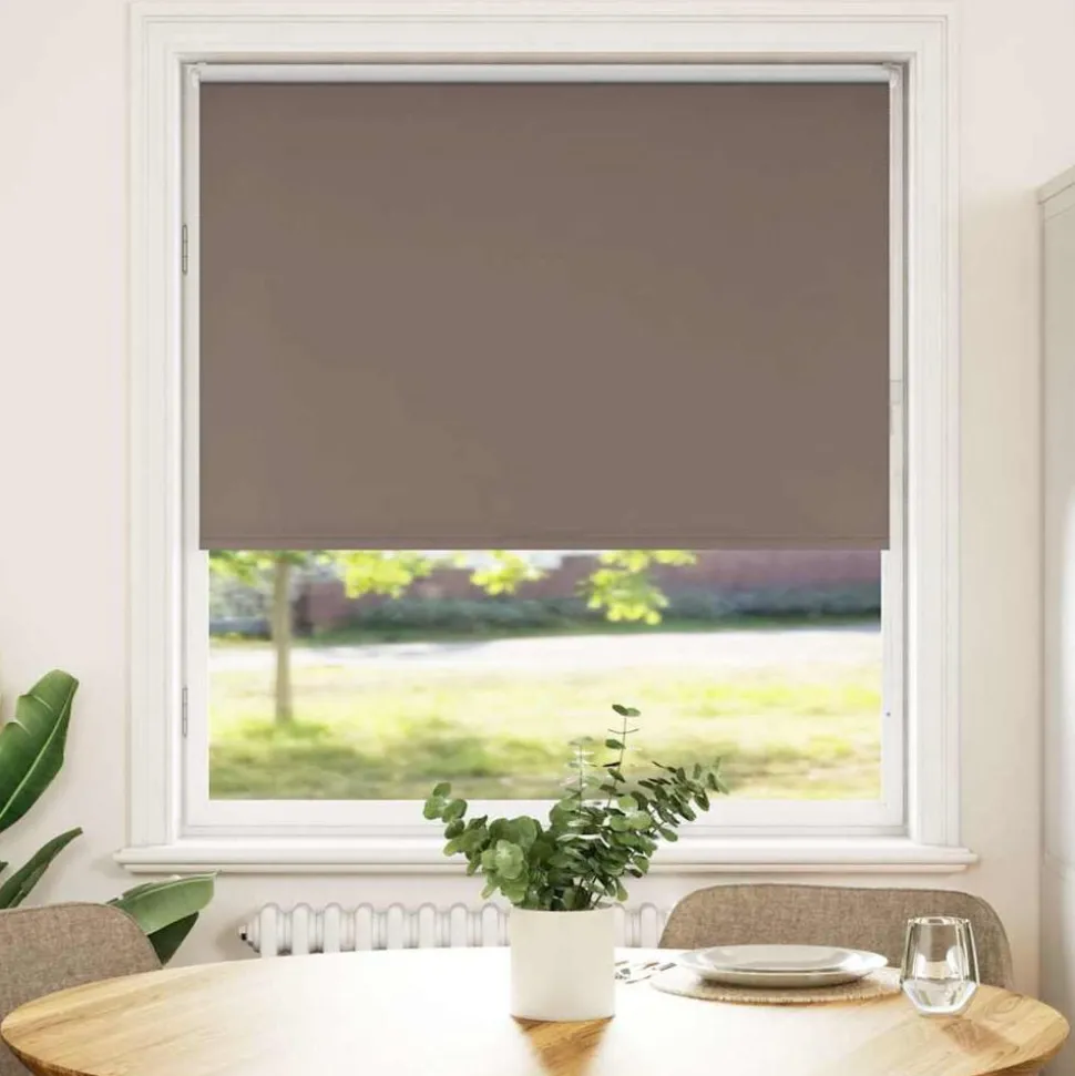 vidaXL Rolgordijn verduisterend koffie 110x175 cm stofbreedte 105,7 cm