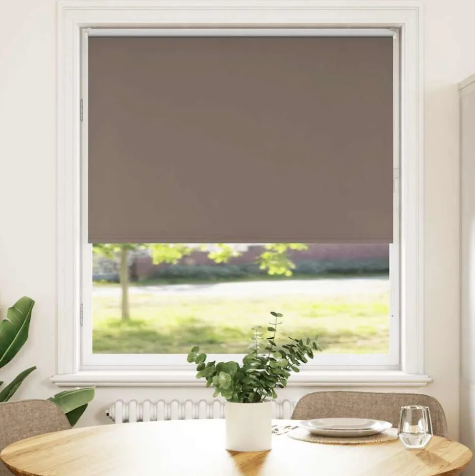 vidaXL Rolgordijn verduisterend koffie 115x150 cm stofbreedte 110,7 cm
