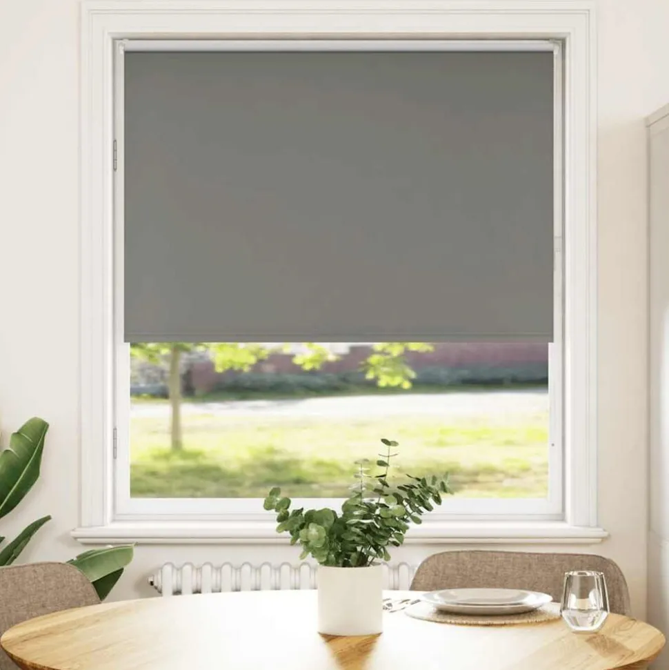 vidaXL Rolgordijn verduisterend 110x175 cm stofbreedte 105,7 cm grijs