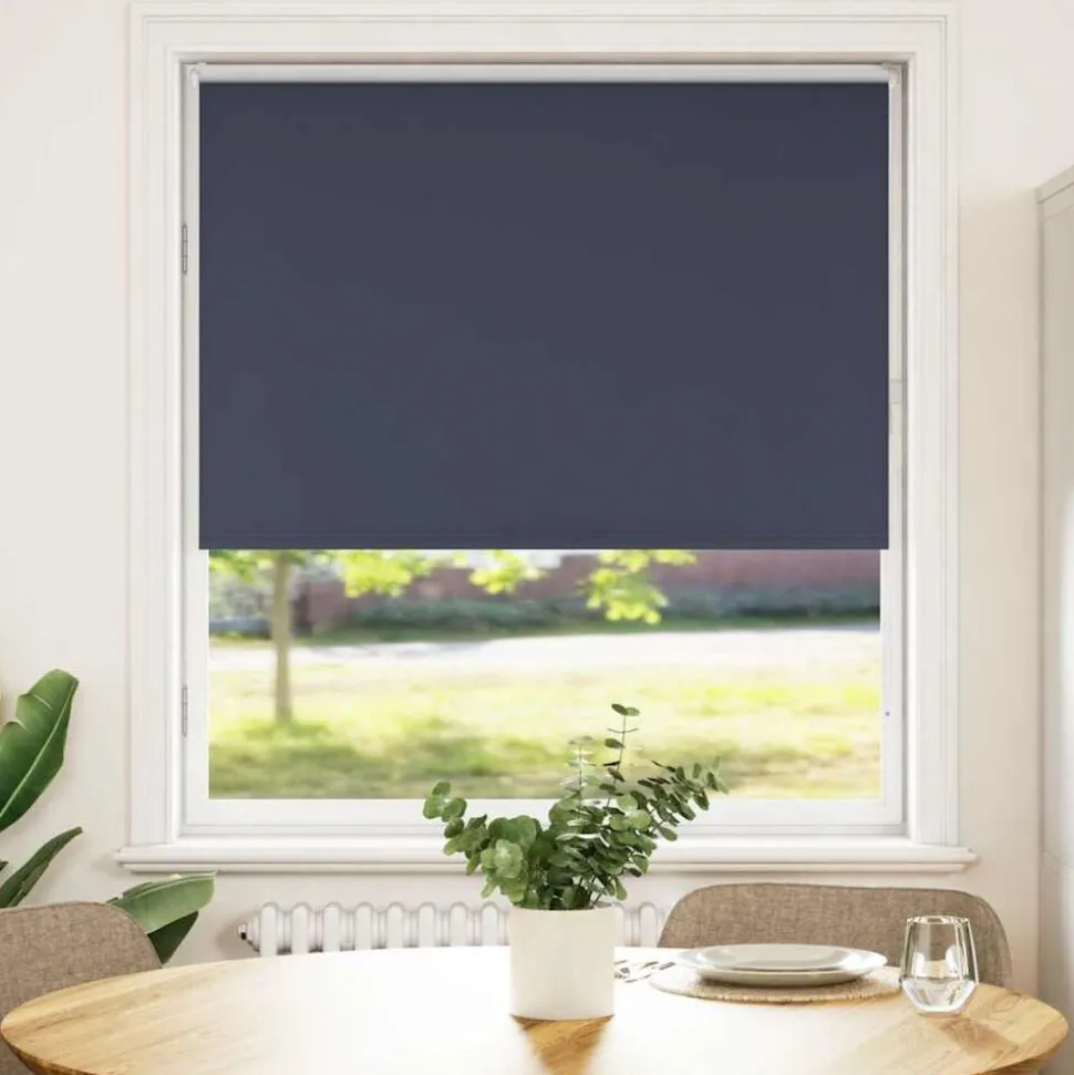 vidaXL Rolgordijn verduisterend 115x175 cm stofbreedte 110,7 cm blauw