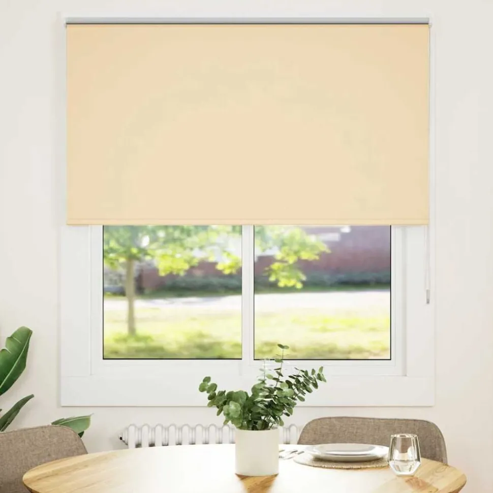 vidaXL Rolgordijn verduisterend 120x175 cm stofbreedte 116,6 cm beige