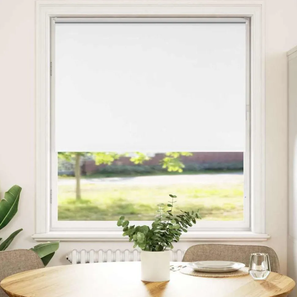 vidaXL Rolgordijn verduisterend 110x150 cm stofbreedte 105,7 cm wit