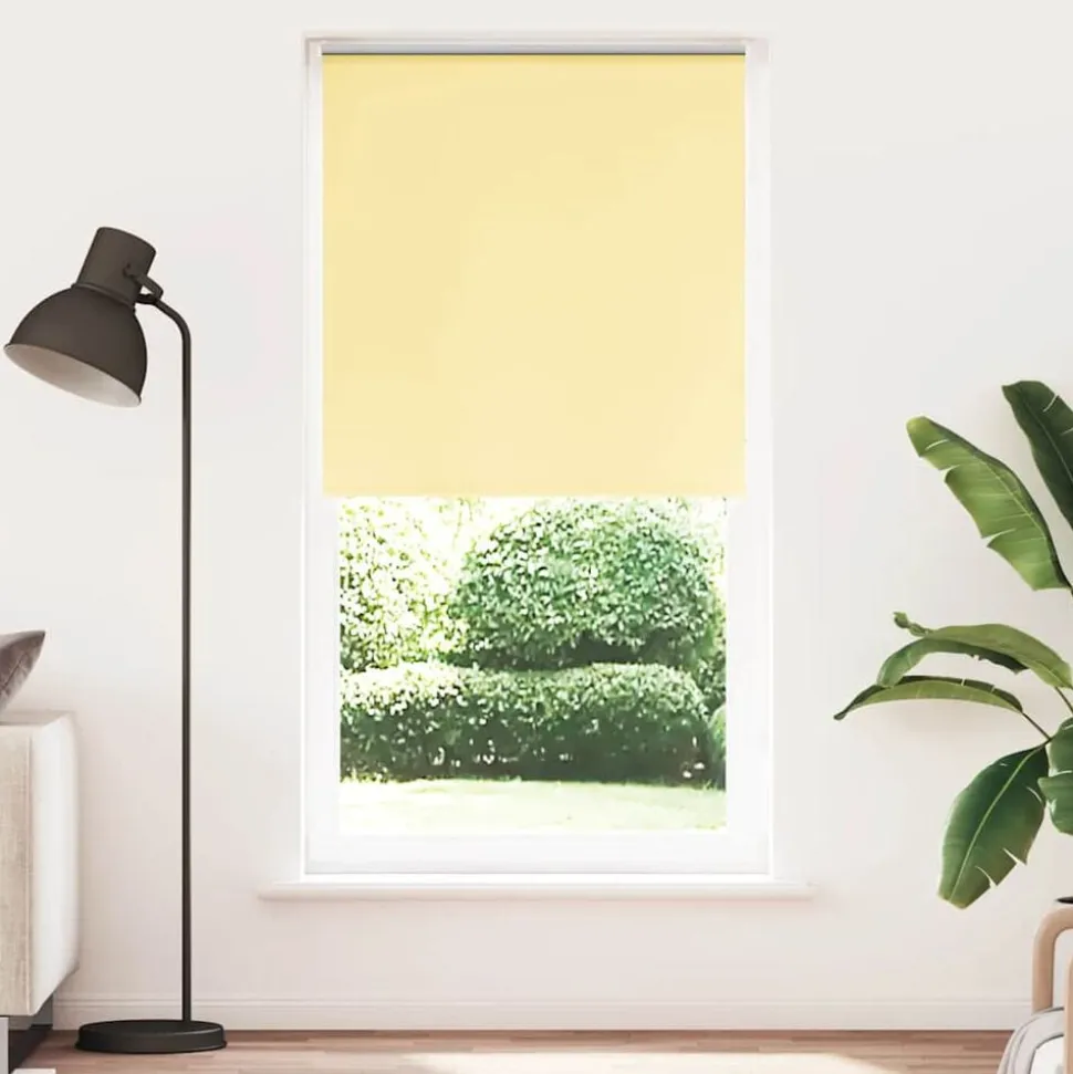 vidaXL Rolgordijn verduisterend 115x210 cm stofbreedte 110,7 cm geel