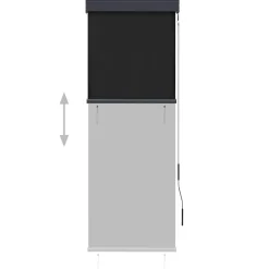 vidaXL Rolgordijn voor buiten 60x250 cm antraciet