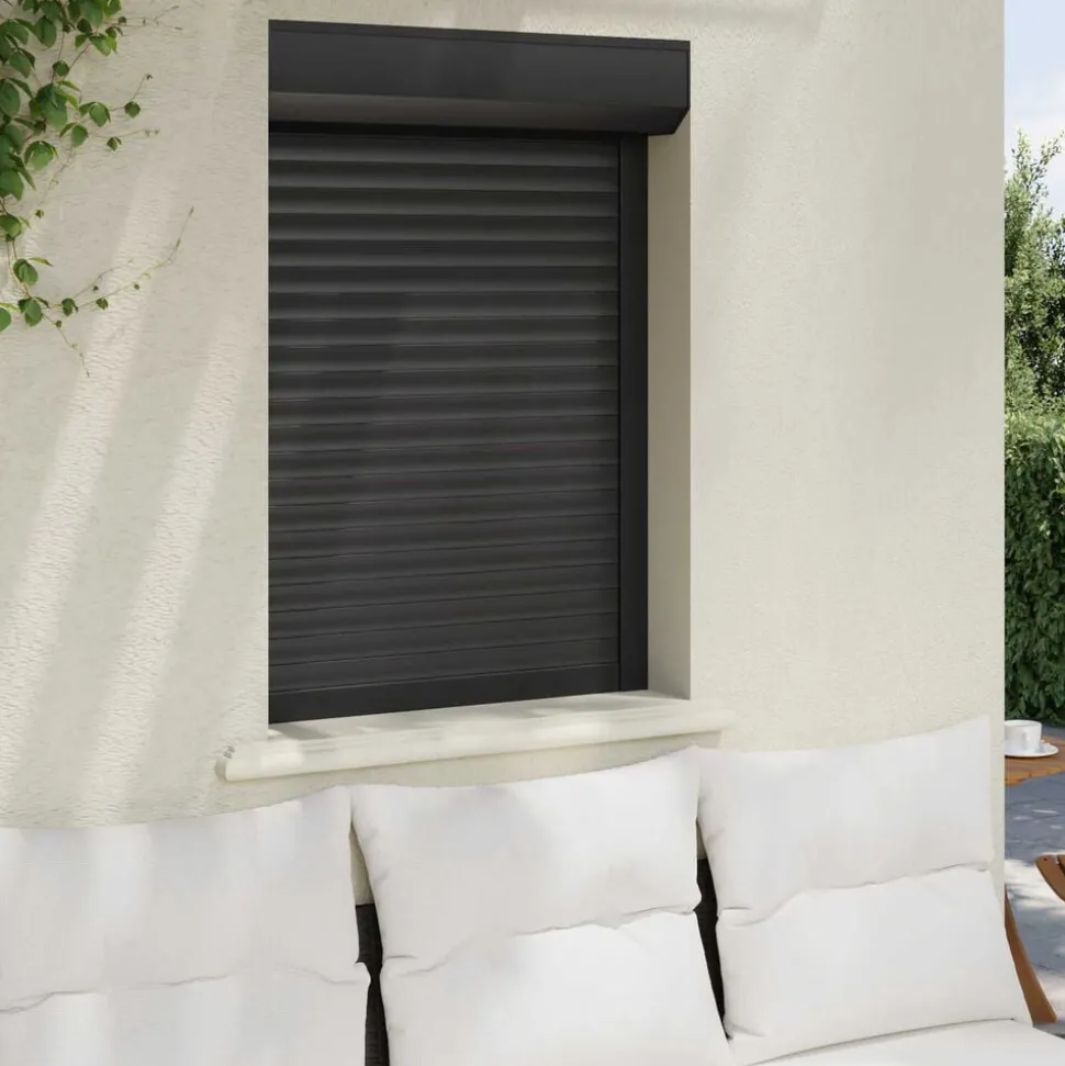 vidaXL Roljaloezie Antraciet 70 x 100 cm Aluminium en Polyurethaan