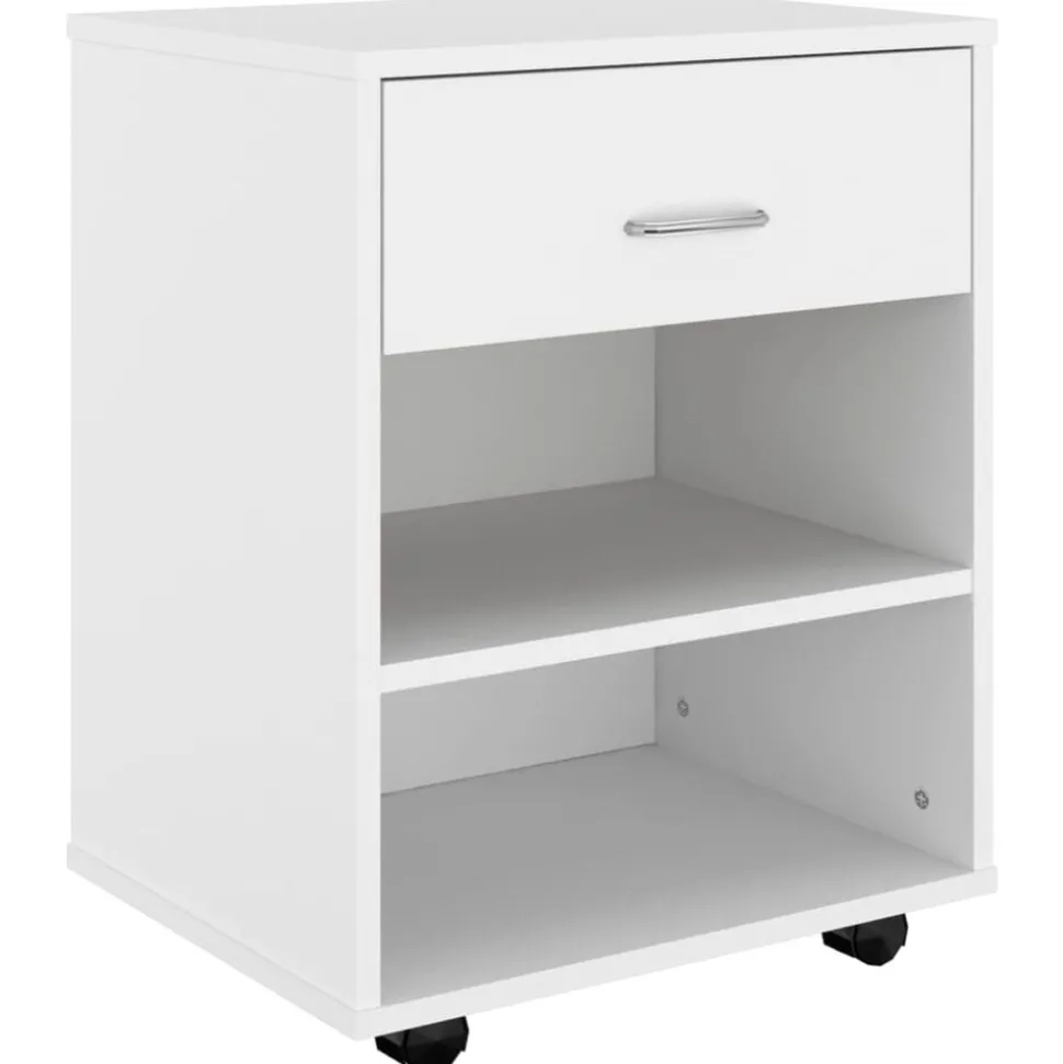 vidaXL Rolkast 46x36x59 cm bewerkt hout wit