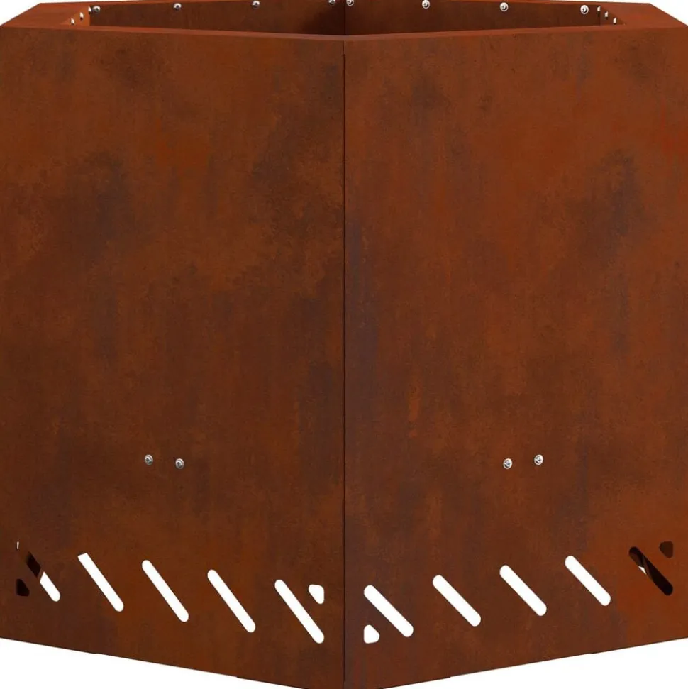 vidaXL Rookloze Vuurschaal Bruin 58 x 58 x 51 cm Cortenstaal