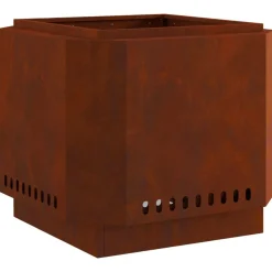 vidaXL Rookloze Vuurschaal Bruin 58 x 58 x 51 cm Cortenstaal