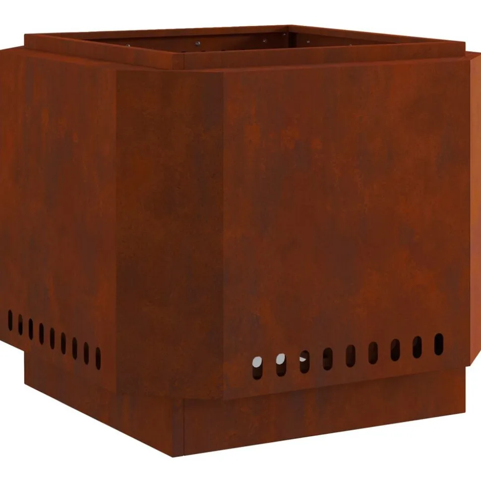 vidaXL Rookloze Vuurschaal Bruin 58 x 58 x 51 cm Cortenstaal