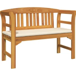 vidaXL Rozenbank Crème Wit 114 x 46 x 82,5 cm Massief Acaciahout