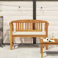 vidaXL Rozenbank Crème Wit 114 x 46 x 82,5 cm Massief Acaciahout