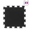 vidaXL Rubbertegels 9 st 16 mm 30x30 cm zwart