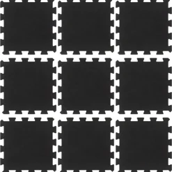 vidaXL Rubbertegels 9 st 16 mm 30x30 cm zwart