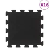 vidaXL Rubbertegels 16 st 16 mm 30x30 cm zwart