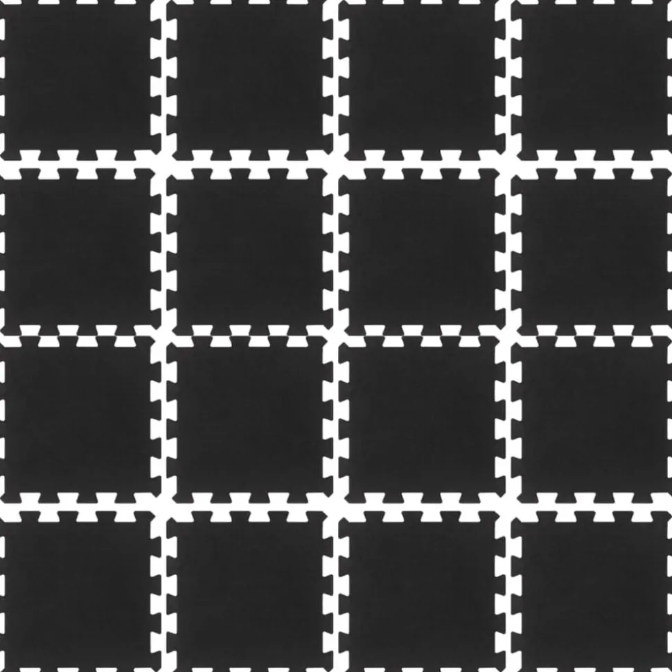 vidaXL Rubbertegels 16 st 16 mm 30x30 cm zwart