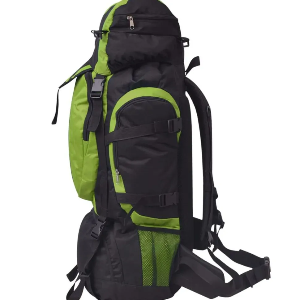 vidaXL Rugzak hiking XXL 75 L zwart en groen