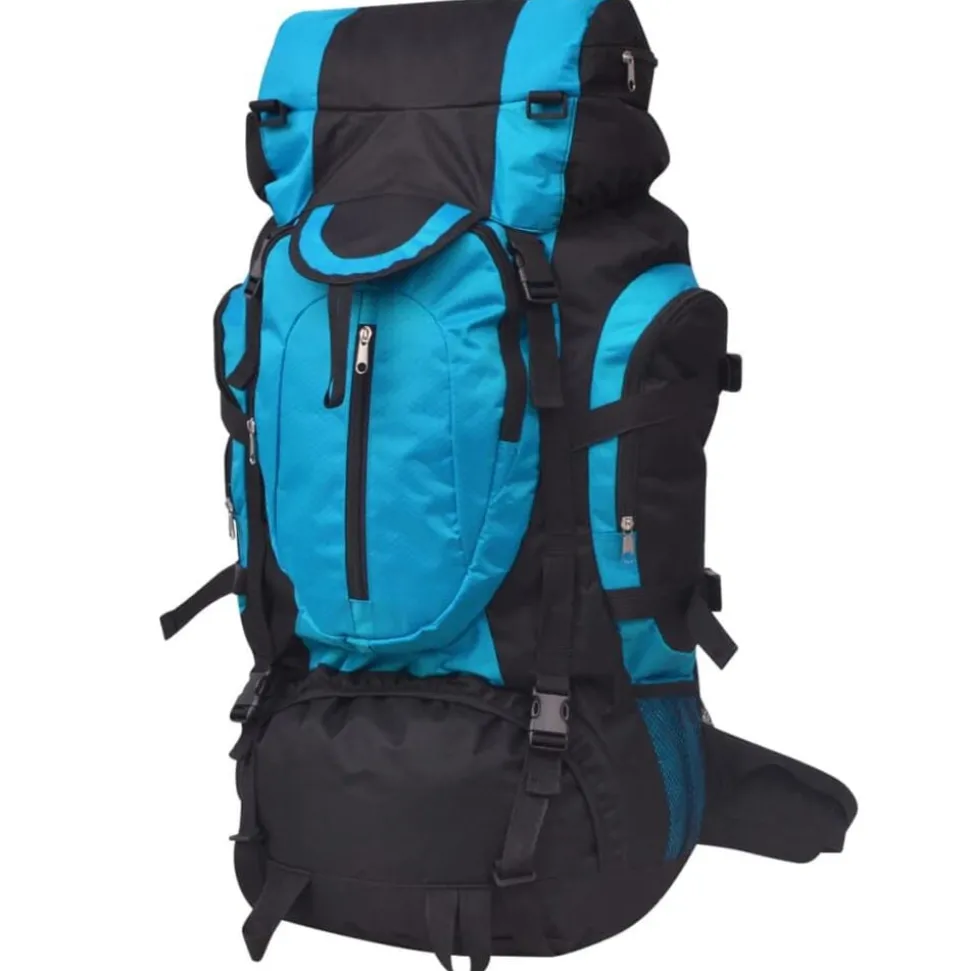 vidaXL Rugzak hiking XXL 75 L zwart en blauw