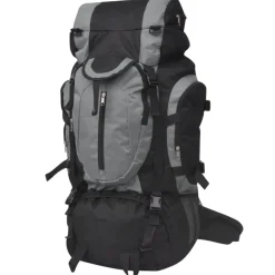 vidaXL Rugzak hiking XXL 75 L zwart en grijs