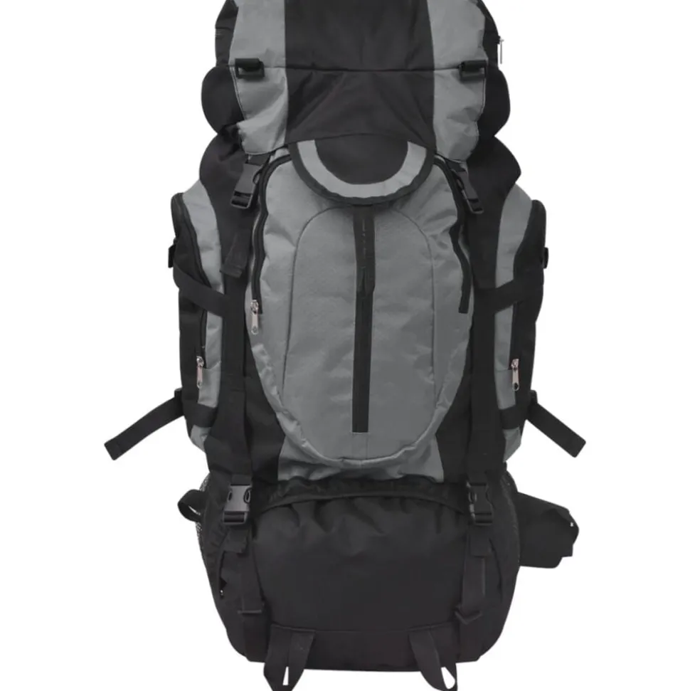 vidaXL Rugzak hiking XXL 75 L zwart en grijs