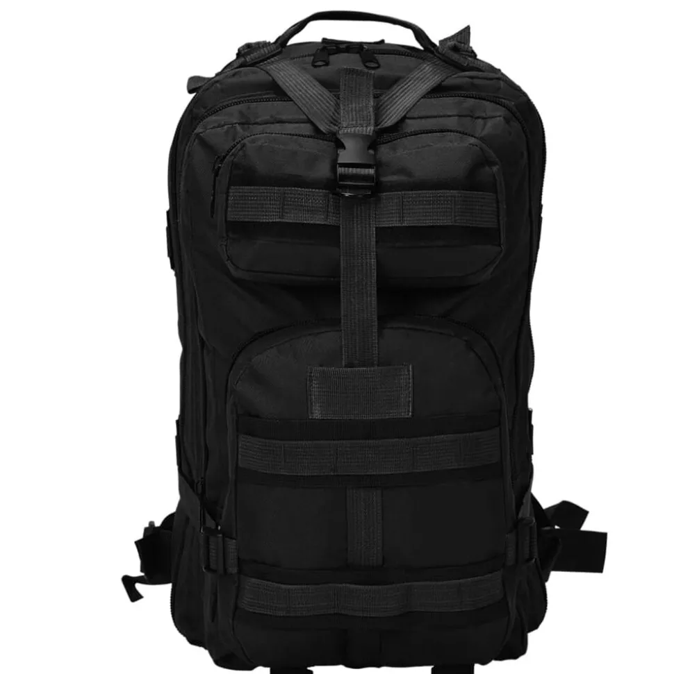 vidaXL Rugzak legerstijl 50 L zwart