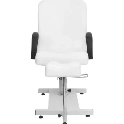 vidaXL Salonstoel met voetenbankje 127x60x98 cm kunstleer wit