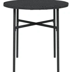 vidaXL Salontafel 45 cm poly rattan zwart