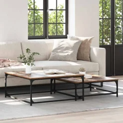 vidaXL Salontafel 2 pcs Oud Hout Bewerkt hout