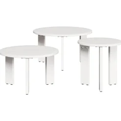 vidaXL Salontafel 3 pcs Wit Massief grenenhout