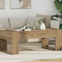 vidaXL Salontafel Artisan Eiken 110 x 50 x 41 cm Bewerkt hout