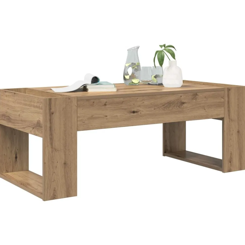vidaXL Salontafel Artisan Eiken 110 x 50 x 41 cm Bewerkt hout