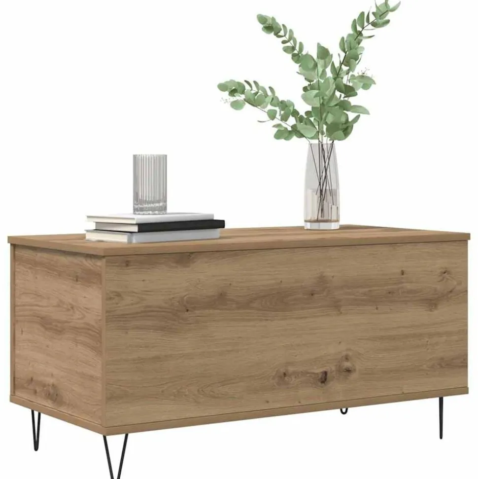 vidaXL Salontafel artisanaal eikenkleurig 90 x 44.5 x 45 cm
