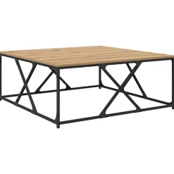vidaXL Salontafel Artisan Eiken 100 x 100 x 40 cm Bewerkt hout