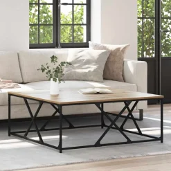 vidaXL Salontafel Artisan Eiken 100 x 100 x 40 cm Bewerkt hout