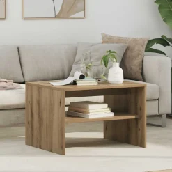 vidaXL Salontafel Artisan Eiken 60 x 50 x 40 cm Bewerkt hout