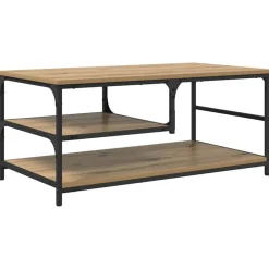 vidaXL Salontafel Artisan Eiken 90 x 49 x 40 cm Bewerkt hout