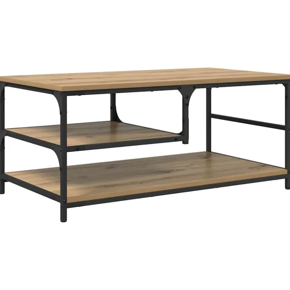 vidaXL Salontafel Artisan Eiken 90 x 49 x 40 cm Bewerkt hout