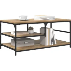 vidaXL Salontafel Artisan Eiken 90 x 49 x 40 cm Bewerkt hout